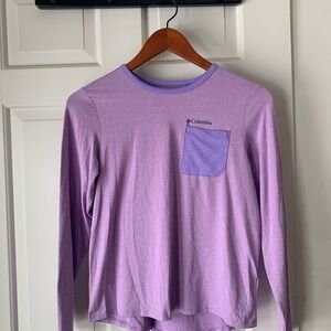 Girls Columbia Purple Long Sleeve Pocket Tee